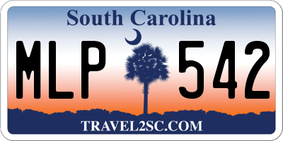 SC license plate MLP542