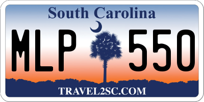 SC license plate MLP550
