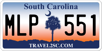SC license plate MLP551