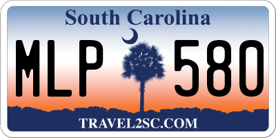 SC license plate MLP580