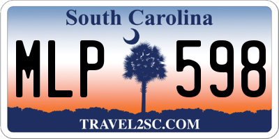 SC license plate MLP598