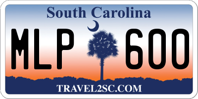 SC license plate MLP600