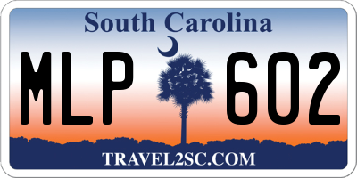 SC license plate MLP602
