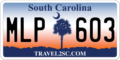 SC license plate MLP603