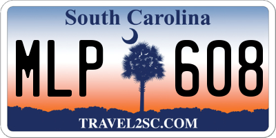 SC license plate MLP608