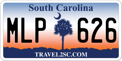 SC license plate MLP626