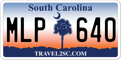 SC license plate MLP640