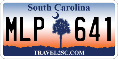 SC license plate MLP641