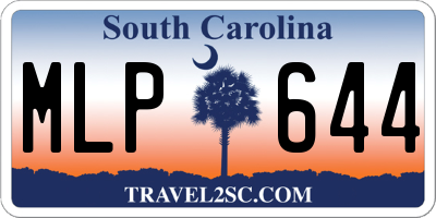 SC license plate MLP644