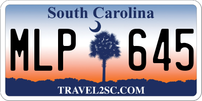 SC license plate MLP645