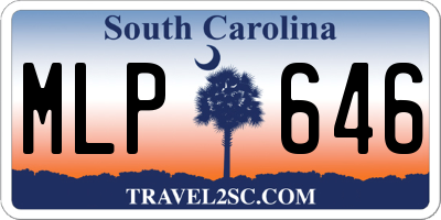 SC license plate MLP646