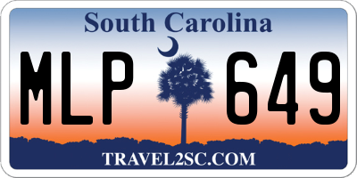 SC license plate MLP649