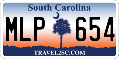 SC license plate MLP654