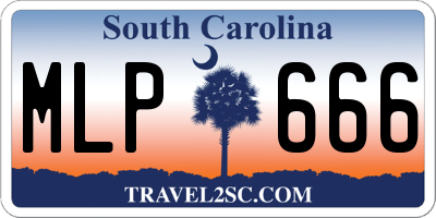 SC license plate MLP666