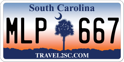 SC license plate MLP667