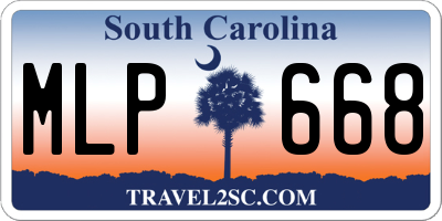 SC license plate MLP668