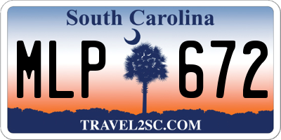 SC license plate MLP672