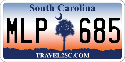 SC license plate MLP685