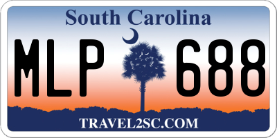 SC license plate MLP688