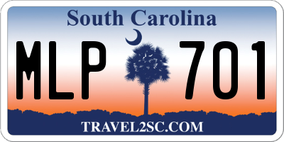 SC license plate MLP701