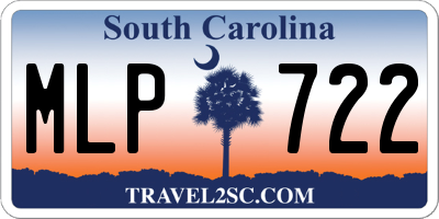 SC license plate MLP722