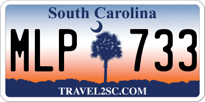 SC license plate MLP733