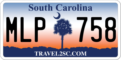 SC license plate MLP758