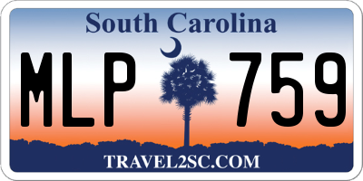 SC license plate MLP759