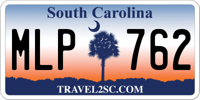 SC license plate MLP762
