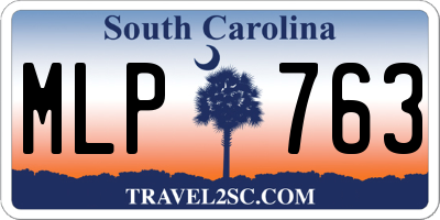 SC license plate MLP763