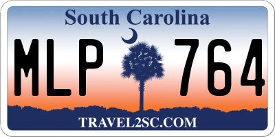 SC license plate MLP764