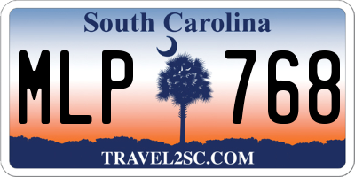 SC license plate MLP768