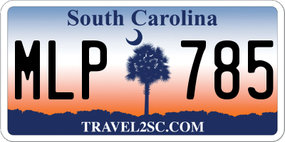 SC license plate MLP785