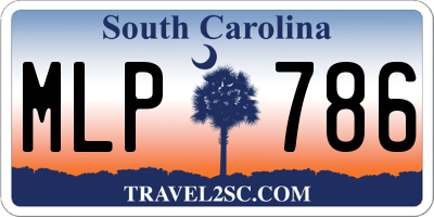 SC license plate MLP786