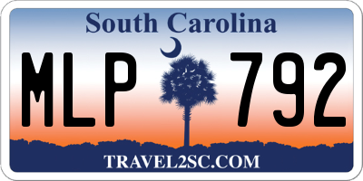 SC license plate MLP792