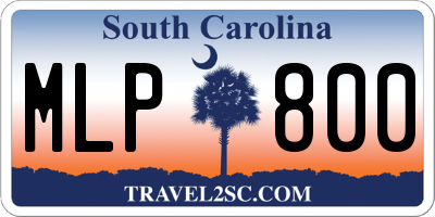 SC license plate MLP800