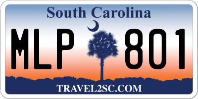 SC license plate MLP801