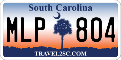 SC license plate MLP804