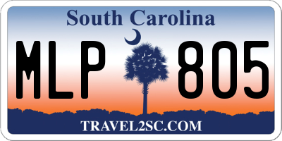 SC license plate MLP805