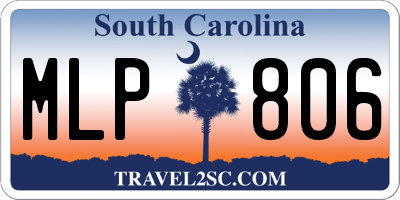 SC license plate MLP806