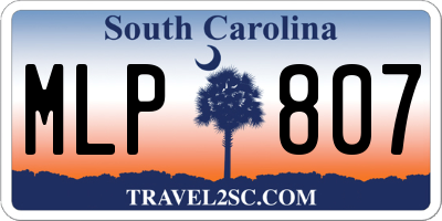 SC license plate MLP807