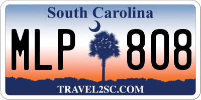 SC license plate MLP808