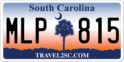 SC license plate MLP815