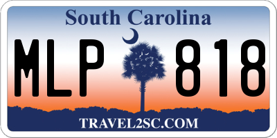 SC license plate MLP818