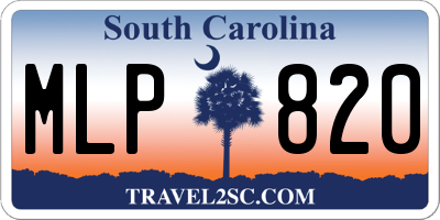 SC license plate MLP820