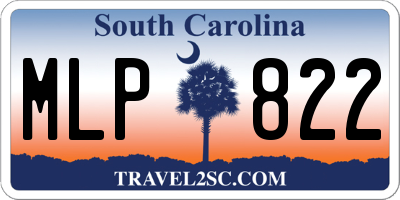SC license plate MLP822