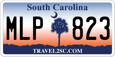 SC license plate MLP823