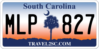 SC license plate MLP827