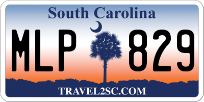 SC license plate MLP829