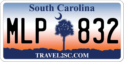 SC license plate MLP832